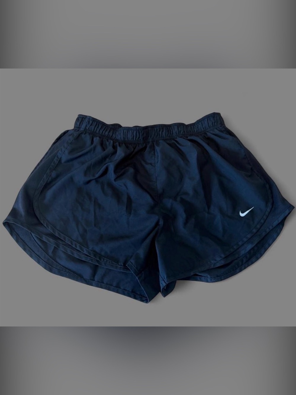 Nike Women's Navy Running Shorts with White Swoosh